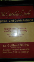 St. Gotthard Stub'n menu