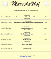 Marschallhof menu