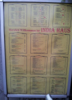 India-Haus menu