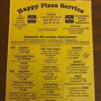 Happy Pizza Service menu