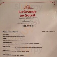 La Grange Au Soleil menu