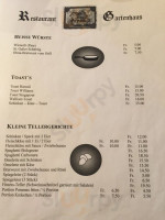 Gartenhaus menu