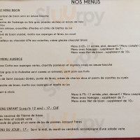 Auberge De Collex-bossy menu