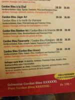 Cordon Bleu House menu