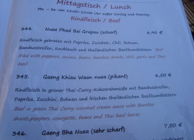 Pheree-Thai menu