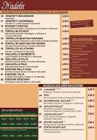 Pizzaria Pinocchio menu