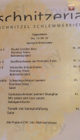 Gotthard Bar Restaurant menu