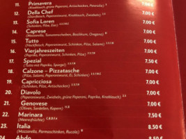 Pizzeria Napoli menu