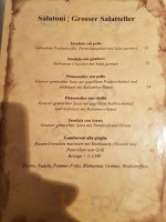 Trattoria Epoca menu