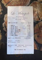 Le Metropole menu