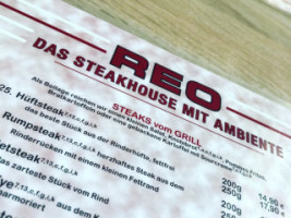 Reo Steakhouse menu