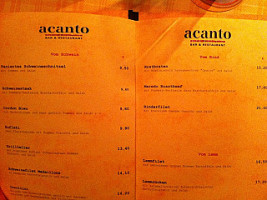 Acanto menu