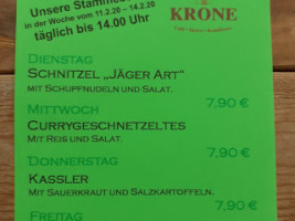 Cafe Krone menu