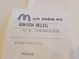 Mcdonald's menu