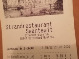 Strandrestaurant Swantewit menu