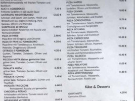 Ristorante Mediterraneo menu