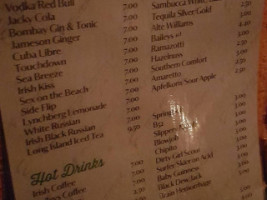 Irish Pub menu