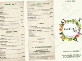 Restaurant Kalimera menu