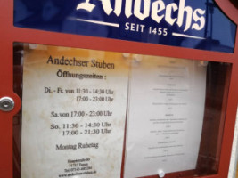 Andechser Stuben menu