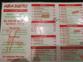 Asia-Bistro menu