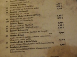 Pizzeria Paludi menu