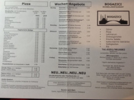 Bogazici menu