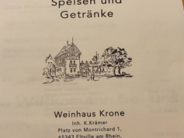 Krone Weinhaus menu