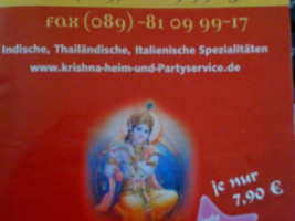 Indischer Heimservice menu