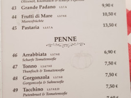 Pastaria menu