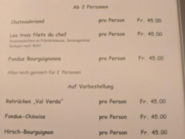 Hotel Spöl menu