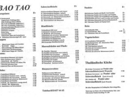 Chinarestaurant Bao Tao menu