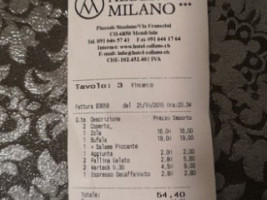 Albergo Milano menu