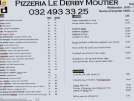 Le Derby menu