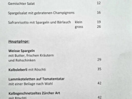 Alti Poscht menu