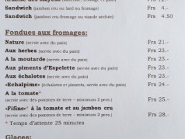 Café des Mayens menu