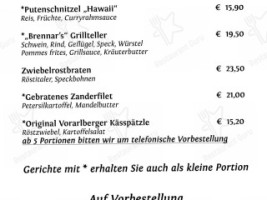 Gasthaus Traube Brennar menu