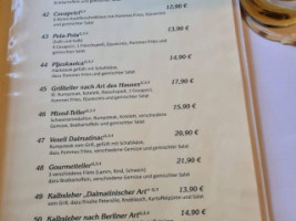 Adriatic menu