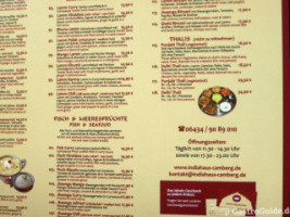 India Haus menu