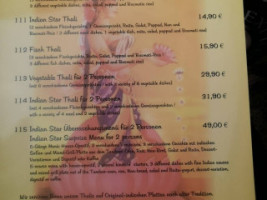 Taj Mahal menu