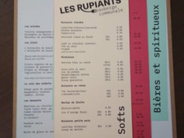 Auberge Communales Les Rupiants menu