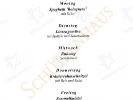 Schuetzenhaus Koenigsbach menu