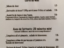 Des Buchilles menu