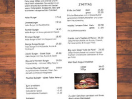 Bigjoe menu