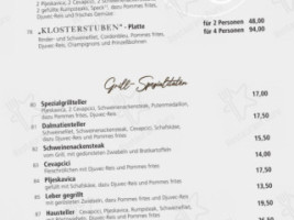 Klosterstuben menu