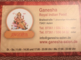 Indisches Ganesha Aalen Aalen menu