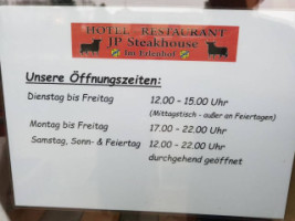 Jp – Steakhouse Im Erlenhof menu