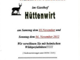 Gasthof HÜttenwirt menu