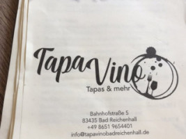 Tapavino menu