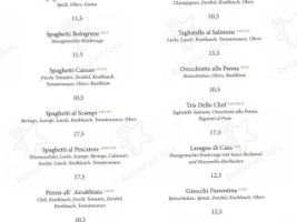 Trattoria Castel Nuovo menu