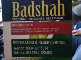 Badshah menu